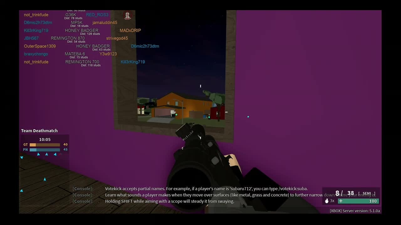 Pc Players When They See Console Player Hit These Snipes Roblox - how to votekick in roblox