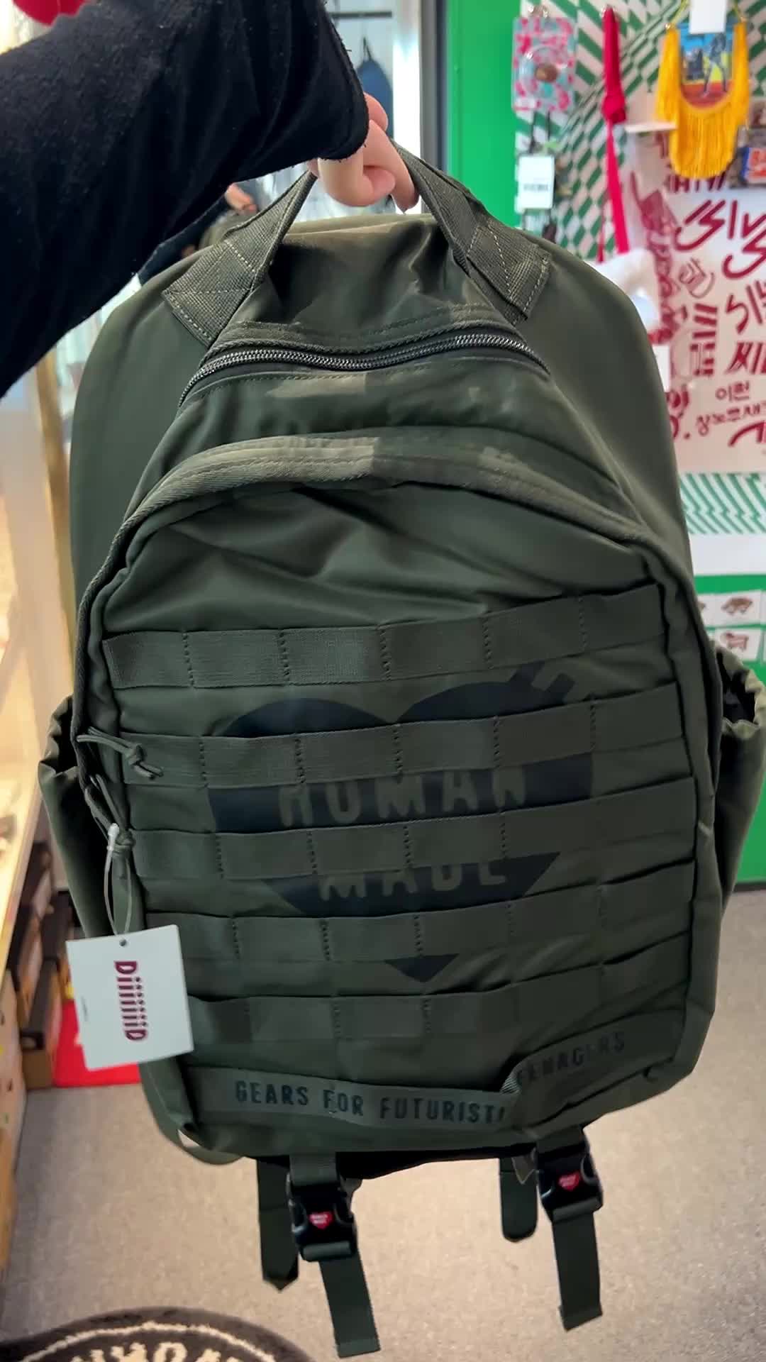 ☆ グリーン ☆ HUMAN MADE NYLON HEART BACKPACK