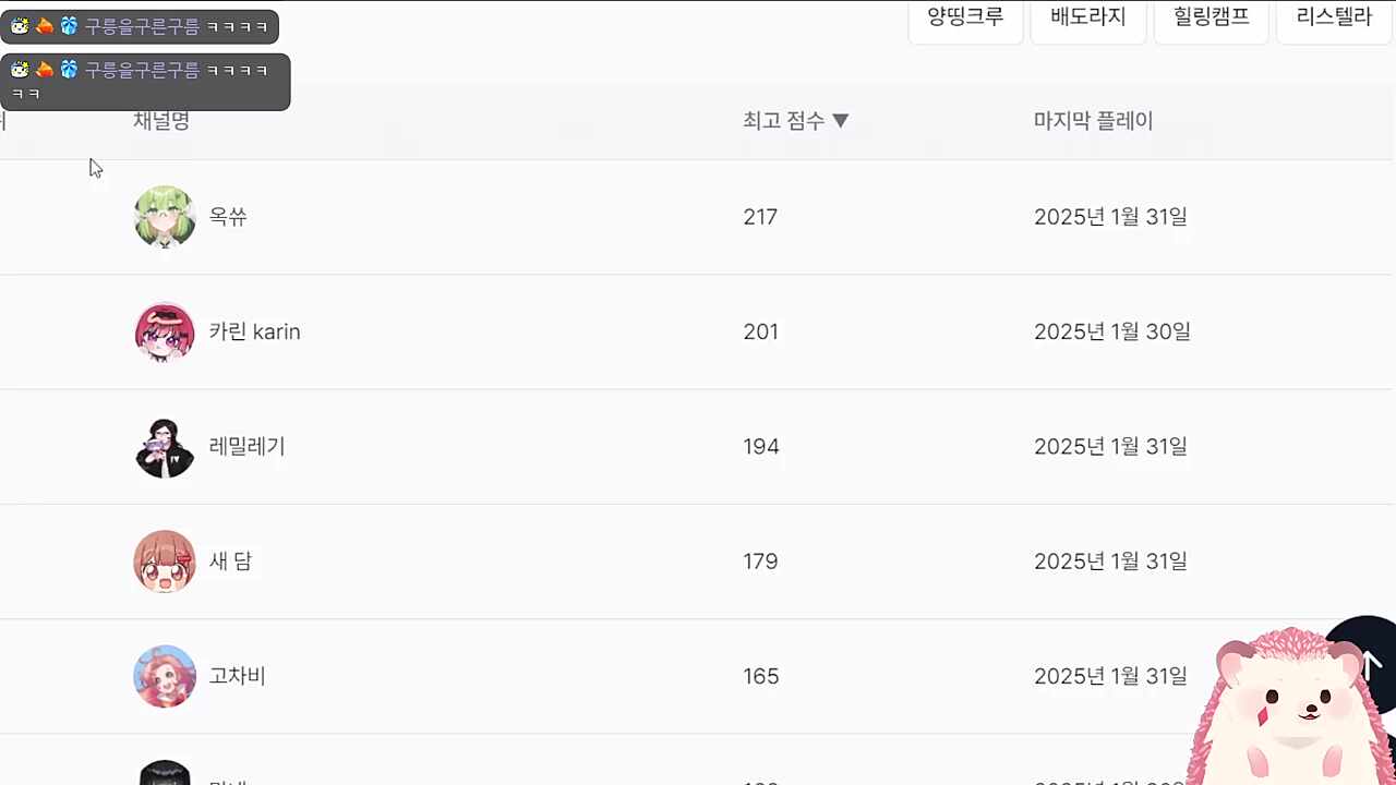 스트리머 랭킹 5등