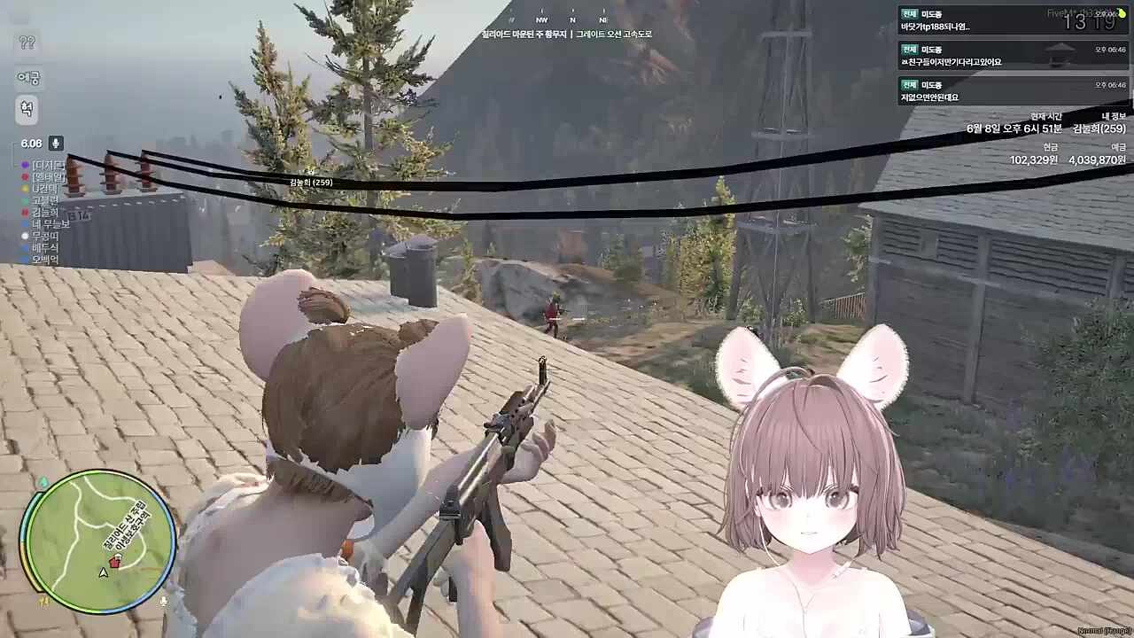 미끄덩~ 산타기 시작!