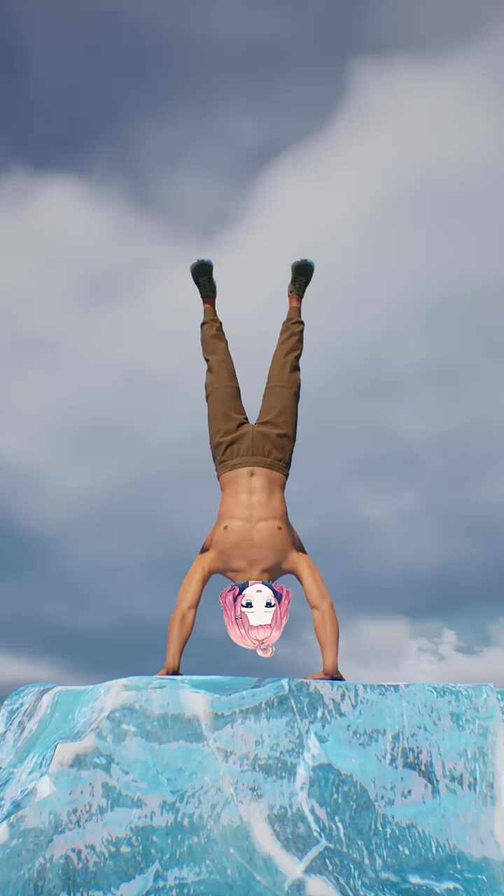 노출하고 물구나무 선 아로