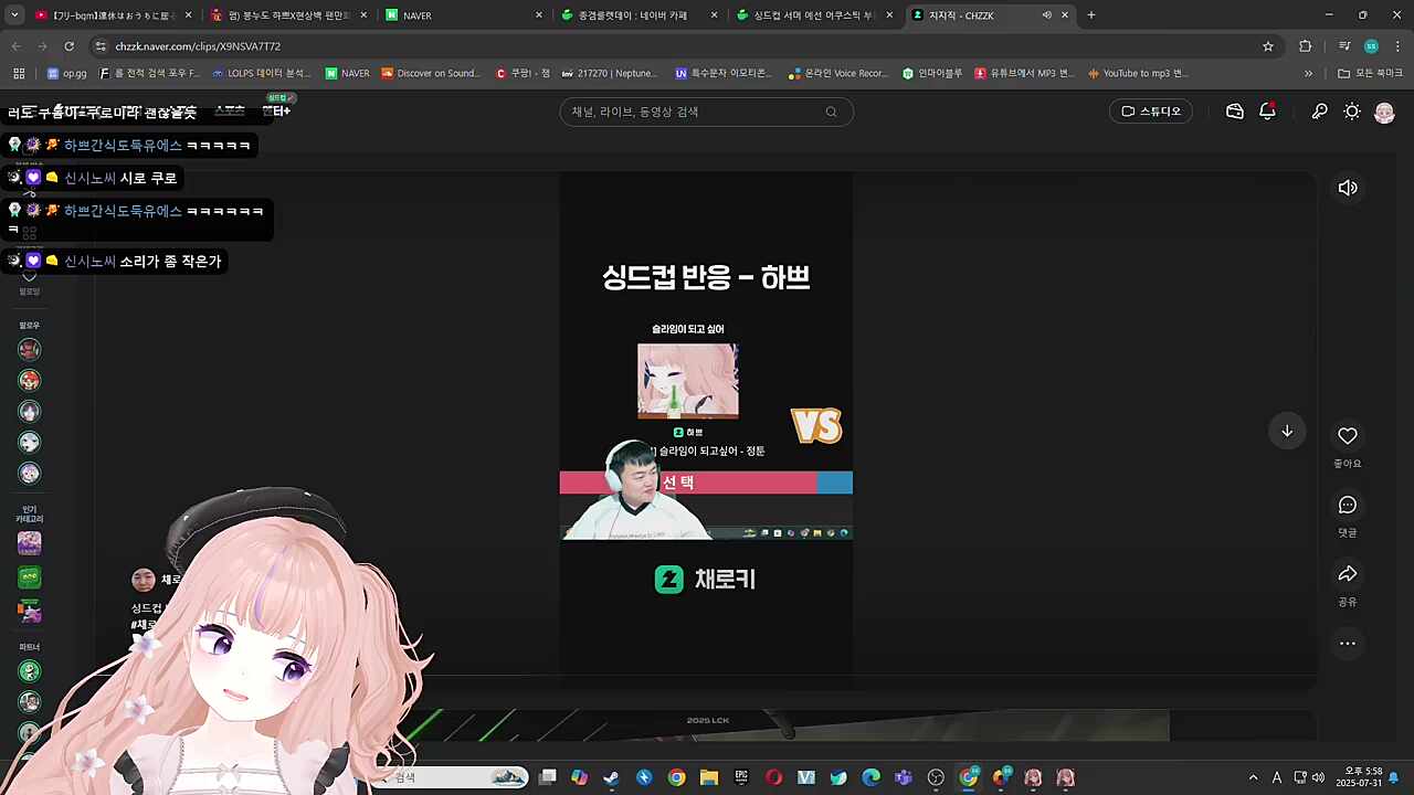 하쁘 노래를 들은 채로키 반응을 본 하쁘