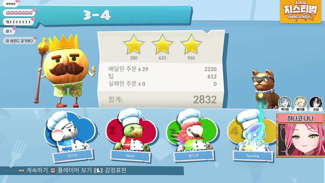 [2832 : 2743]한접시 차이 승리!
