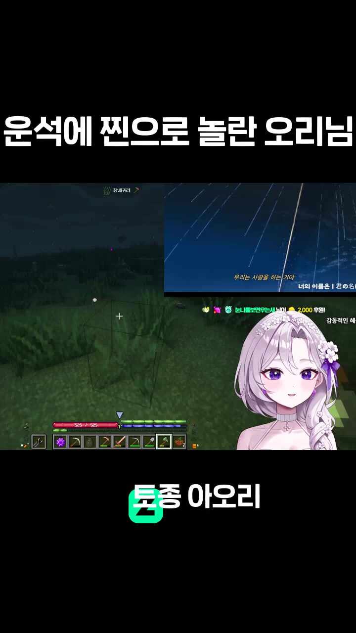 운석에 찐으로 놀란 오리님