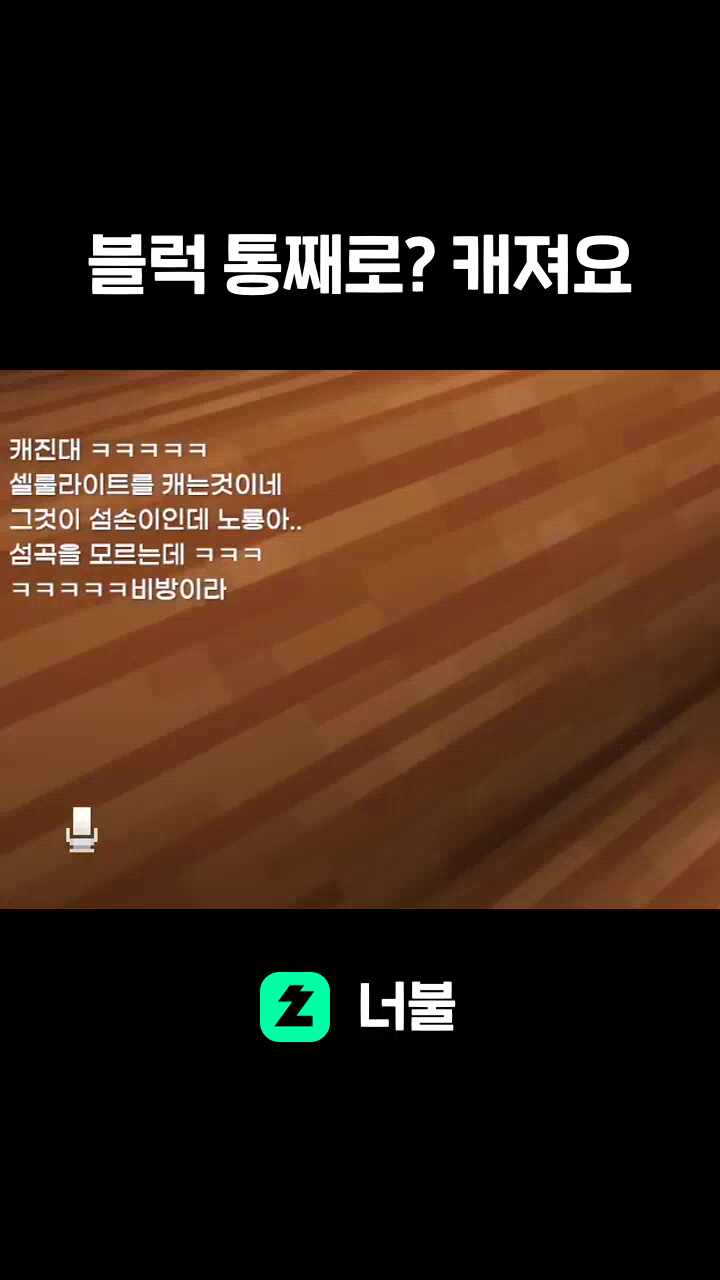 블럭 통째로? 캐져요