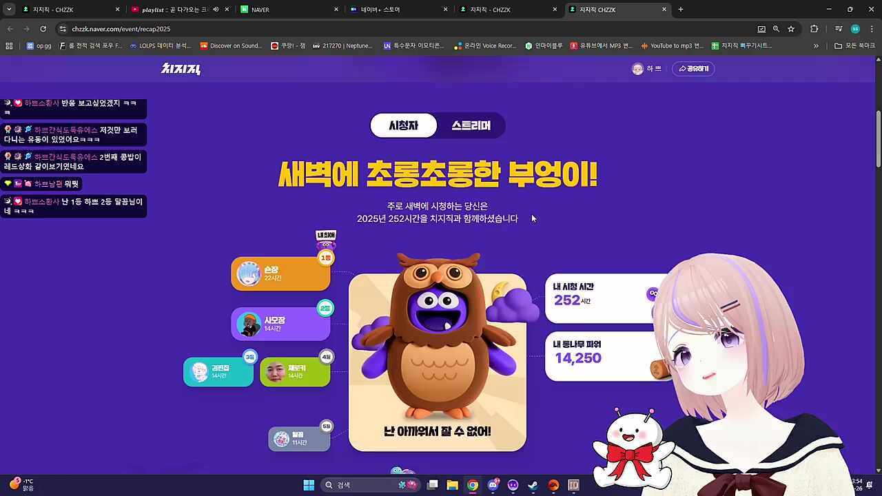 2025년 치지직 리캡 시청자 하쁘 시점