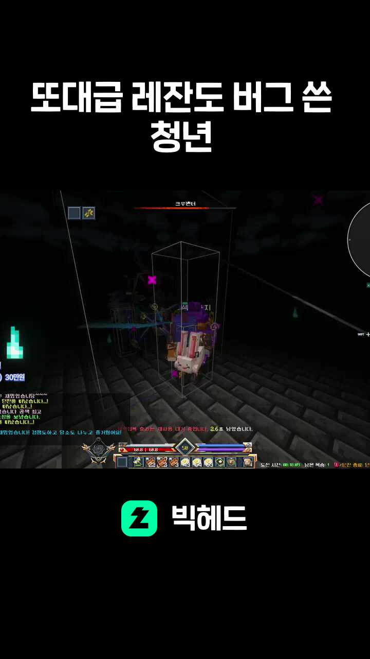 또대급 레잔도 버그 쓴 청년 