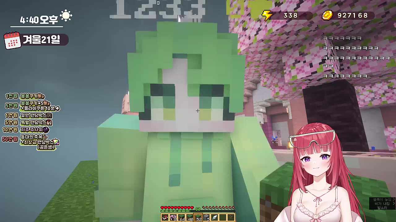 곡괭이 잃어버려서 운영자 부른 카린이