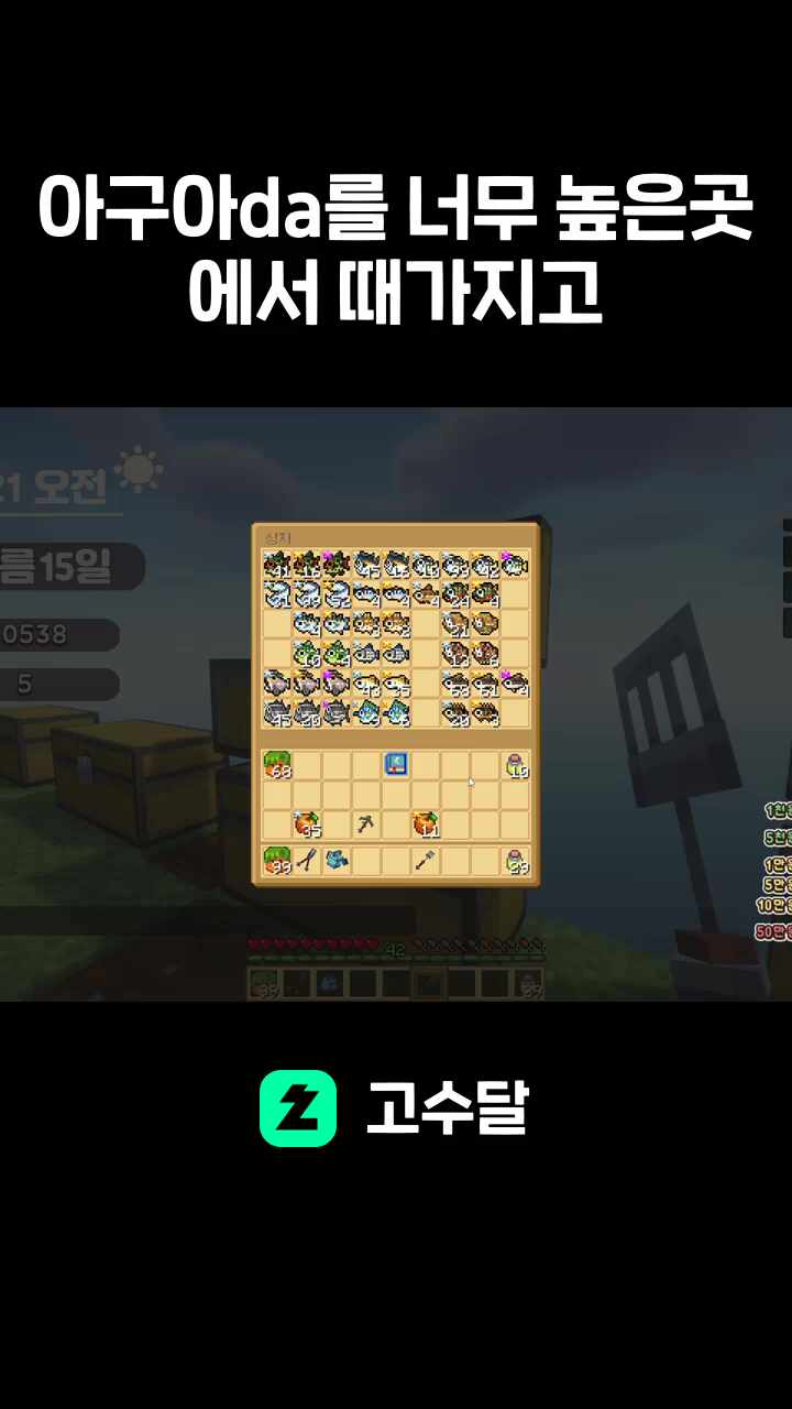 아구아da를 너무 높은곳에서 때가지고