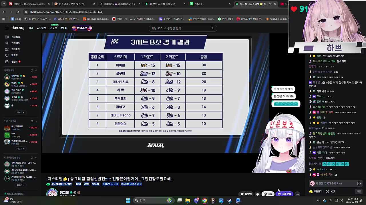 [치스티벌] 3세트 1점 차이 까비