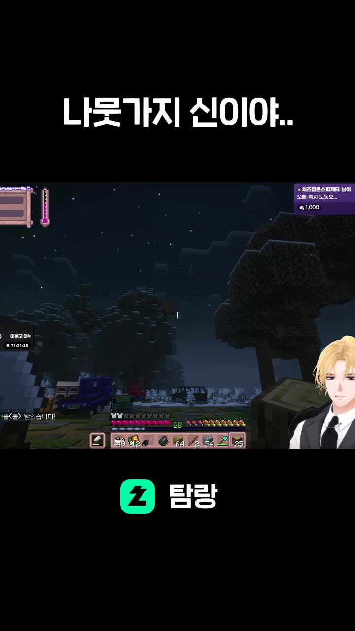 나뭇가지 신이야..