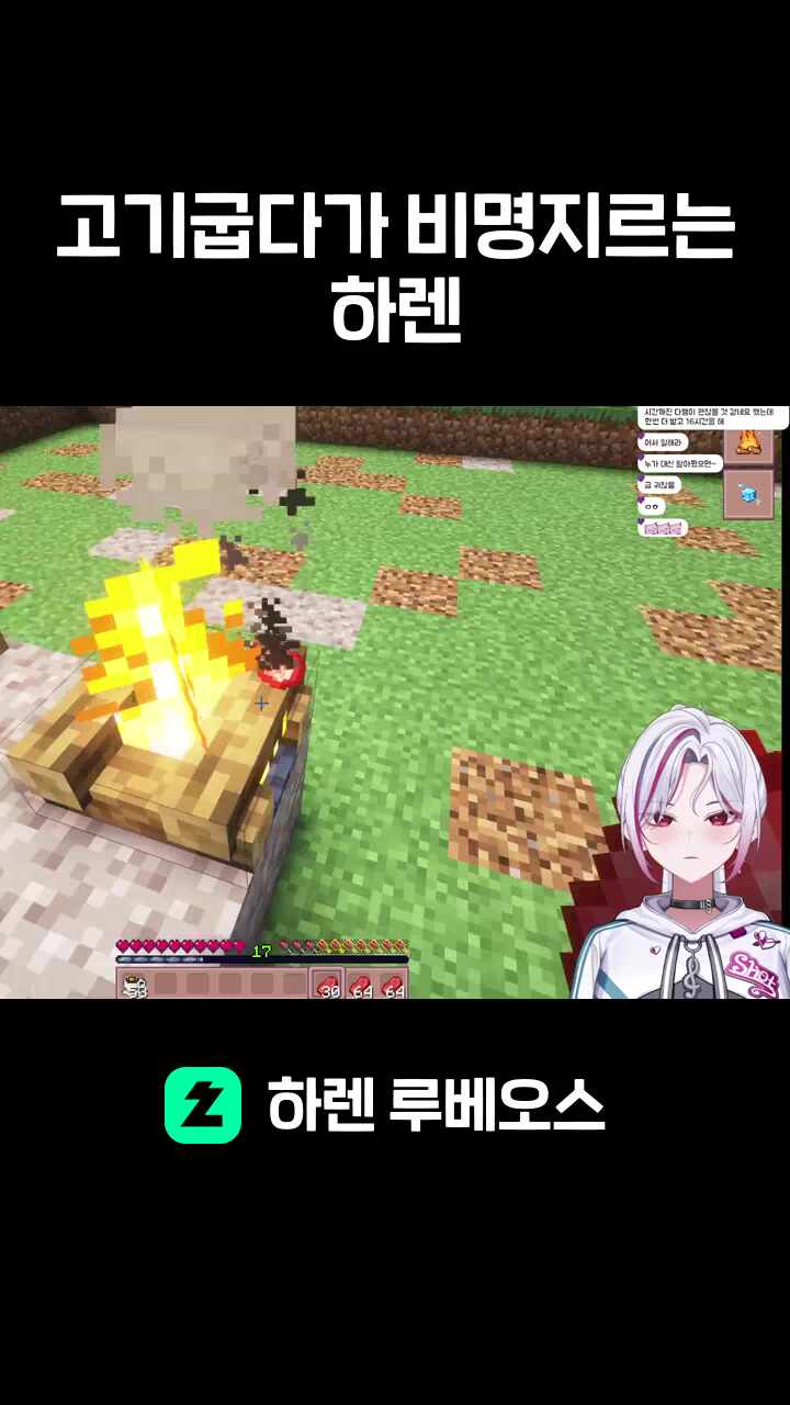 고기굽다가 비명지르는 하렌