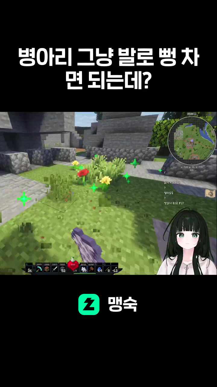 병아리 그냥 발로 뻥 차면 되는데?