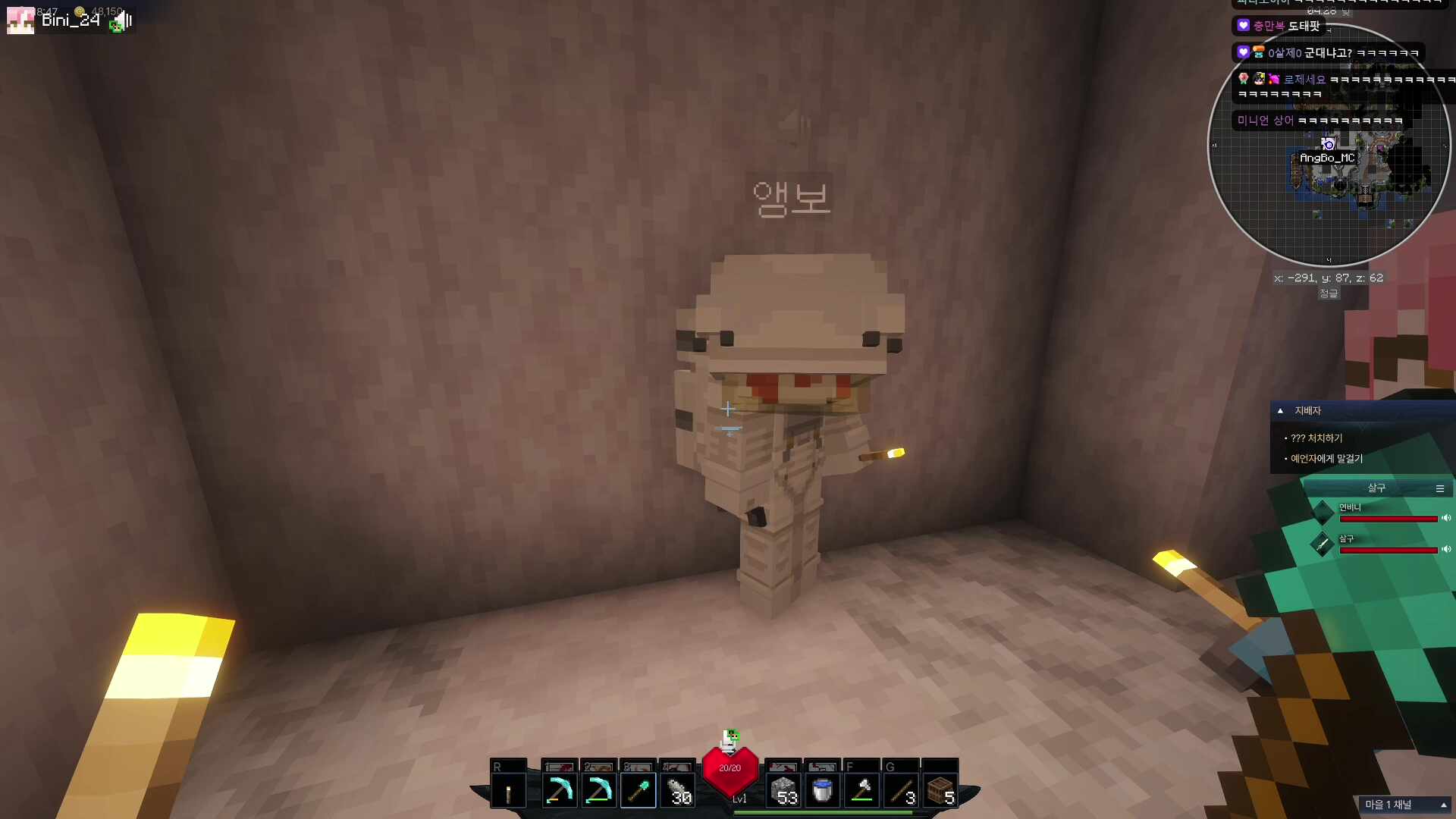 오랜만에 대규모 합방 서버에 참여한 아싸