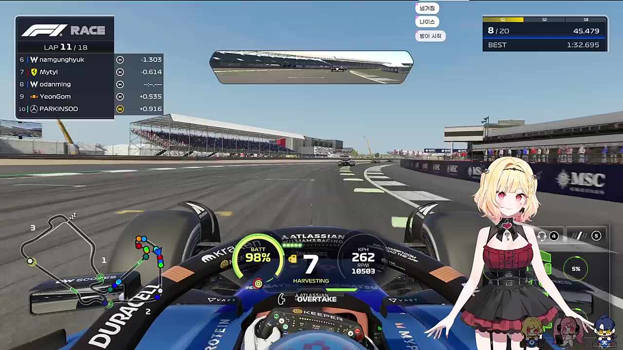 앞뒤로 압박 받았지만 미치르 추월하며 탈출하는 단밍