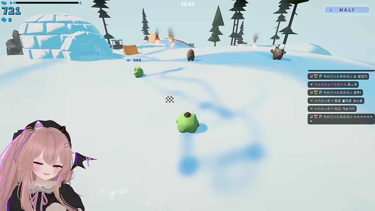 눈 맞고 날아가는 하쁘