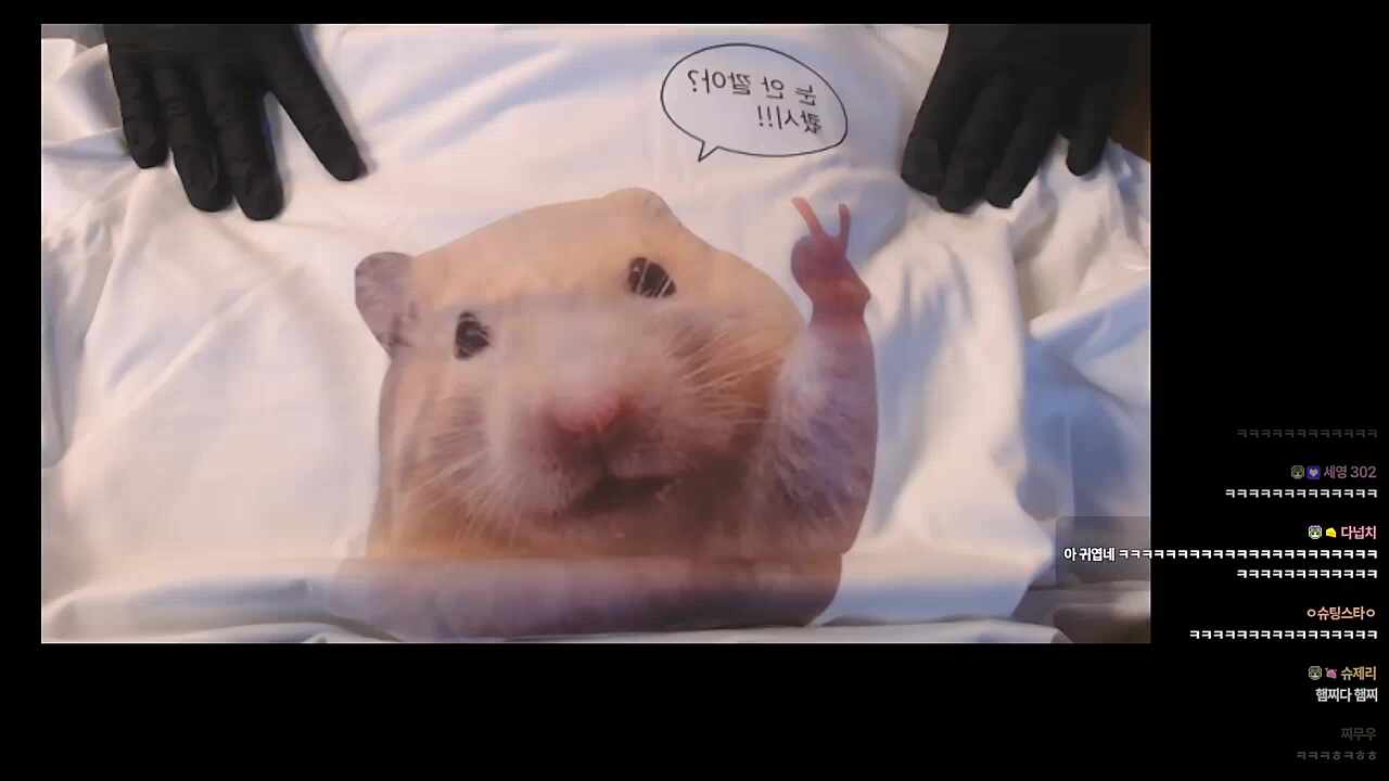 본격 음성지원되는 햄찌 티셔츠 ㅋㅋㅋㅋ