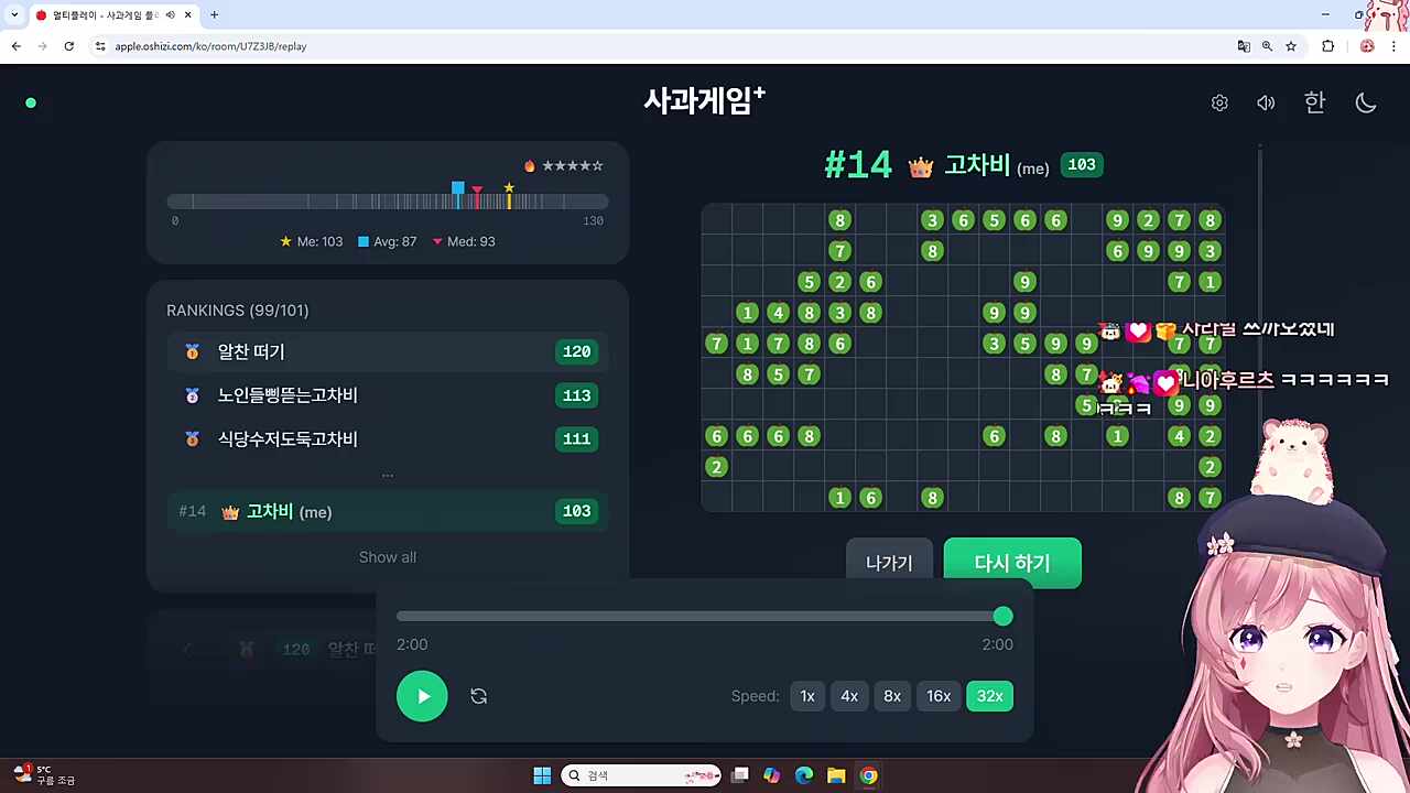 평균이 올라가 찐찐찐찐찐막