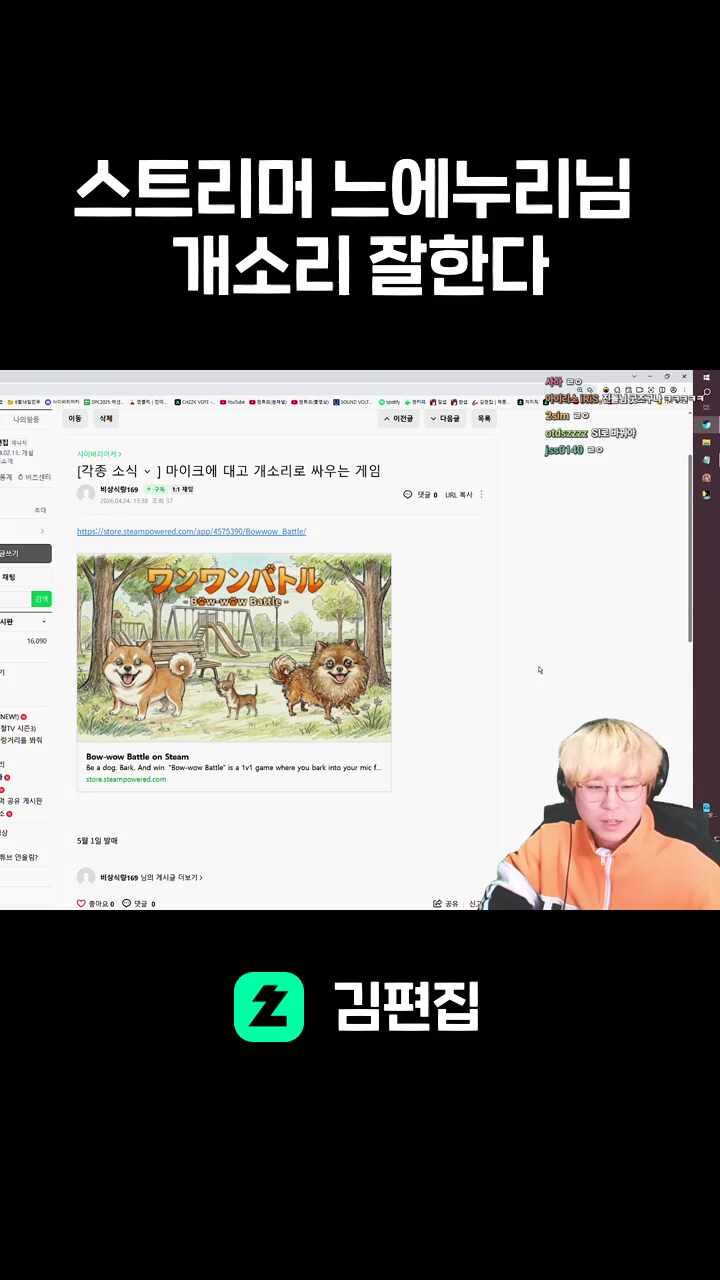 스트리머 느에누리님 개소리 잘한다