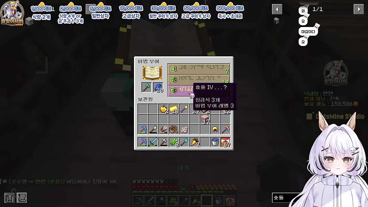 [말말이서버] 담비가 모아둔 아이템을 루루엘에게 건네주게 되는데...