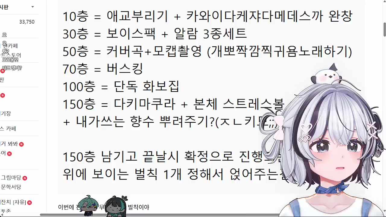2만개 달성시, 3개 공약 해주기