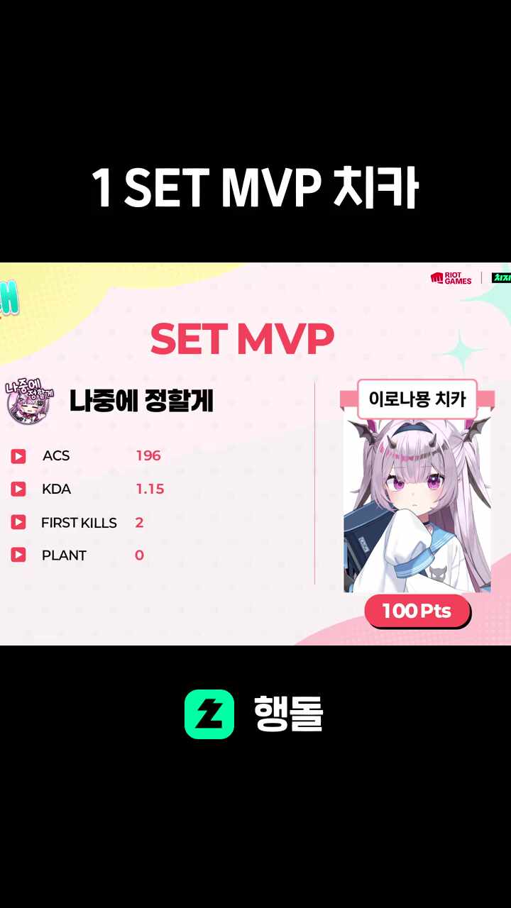 1 SET MVP 치카
