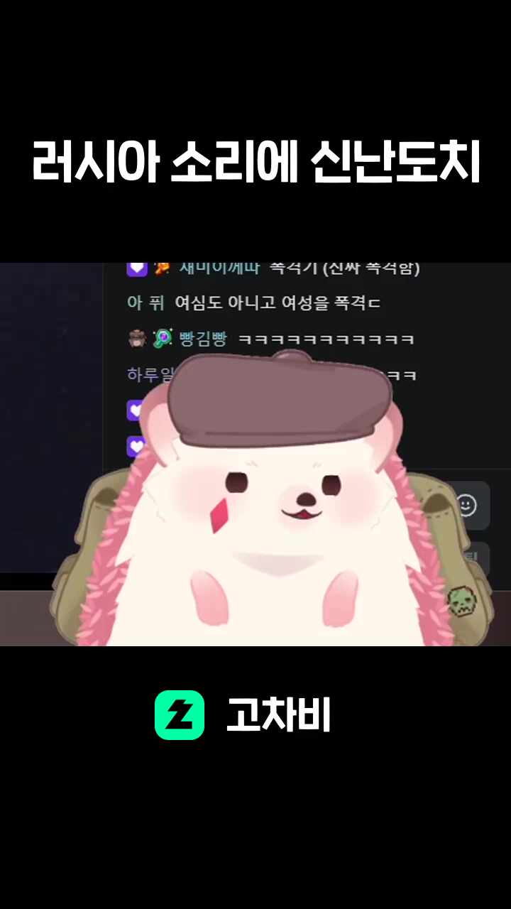 러시아 소리에 신난도치